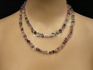 fluorite, chip necklace