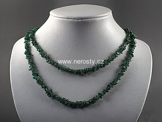 aventurine, chip necklace