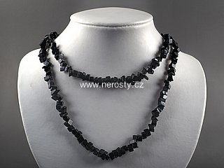 obsidian, chip necklace