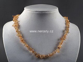 citrine, chip necklace