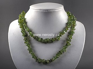 peridot, chip necklace