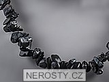 obsidian, chip necklace