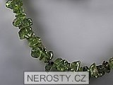 peridot, chip necklace